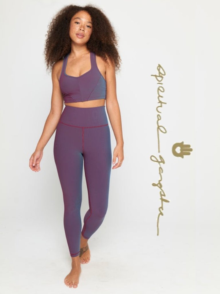 Spiritual Gangster Ada Legging + Norah Longline Bra 2-Tone Set / Nwt